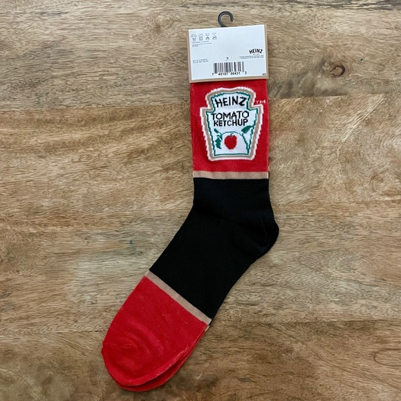 5/$20 NEW Adult Heinz Ketchup Socks - Picture 2 of 3